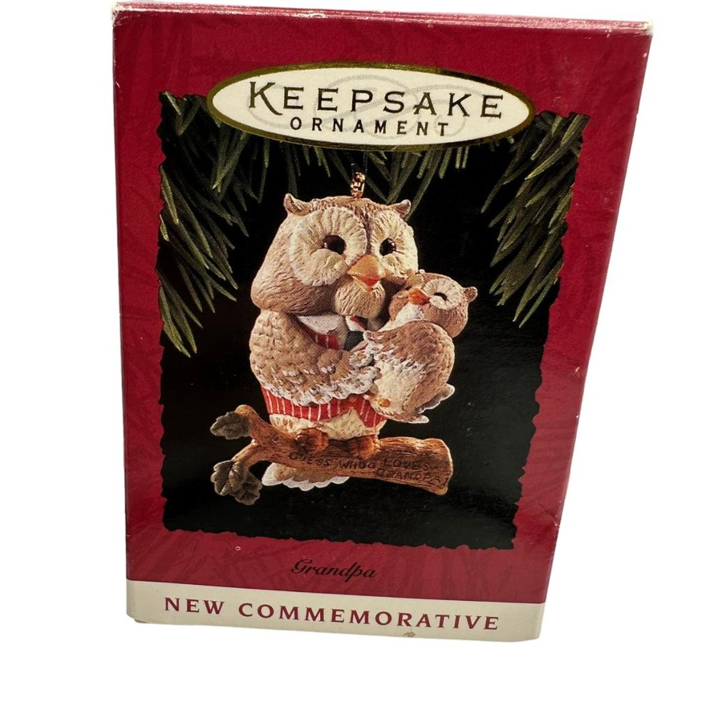 Hallmark Keepsake Owl Ornament Guess Whoo Loves Grandpa Christmas Holiday Decor